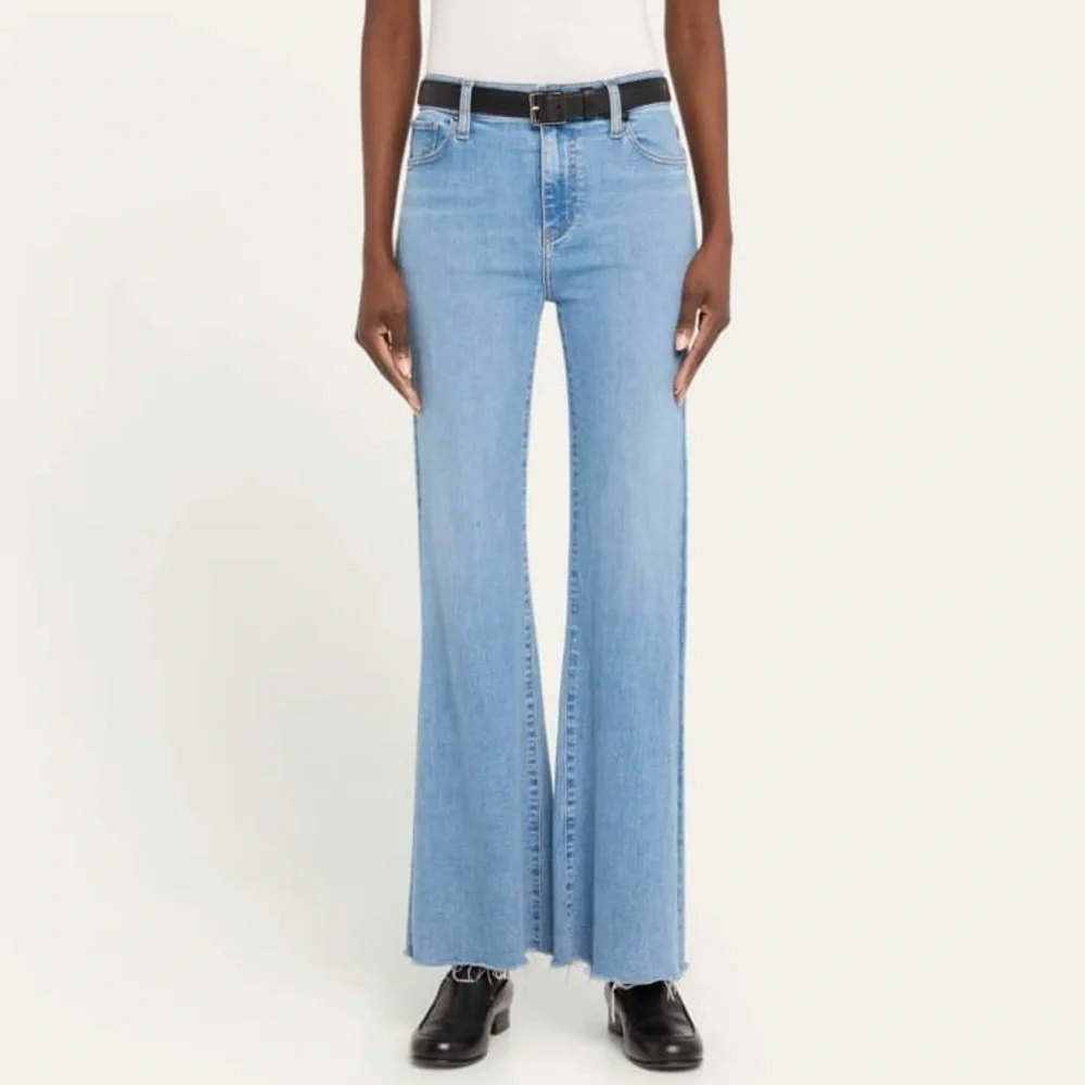 Frame Denim Jeans Icon‎ Flare Raw Hem Wide Leg Sz 24 - Picture 5 of 16